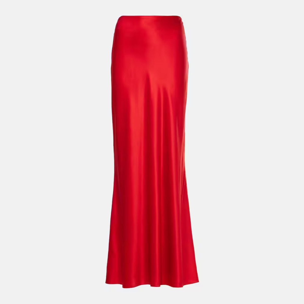 NWT ❤️Alice + Olivia Satin luxurious MAXI Skirt Size 6